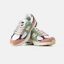 Жіночі Кросівки New Balance 2002R White Pink Green / Нью Беланс 2002Р Білі з Рожевим та Зеленим, фото 6