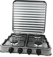 Газовая плита настольнаяна 4 конфорки GRAY Бытовая плита под балонный газ