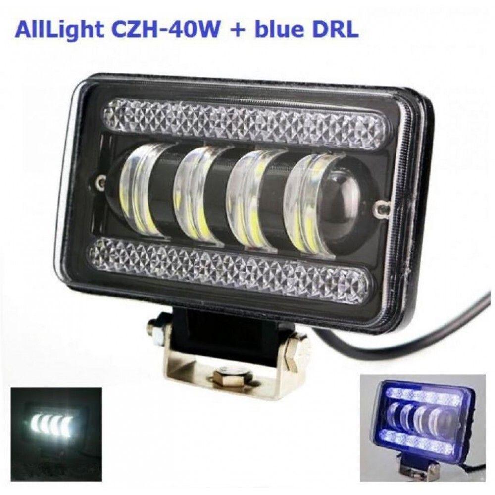 Світлодіодна фара ближнього світла AllLight CZH-40W+Blue DRL