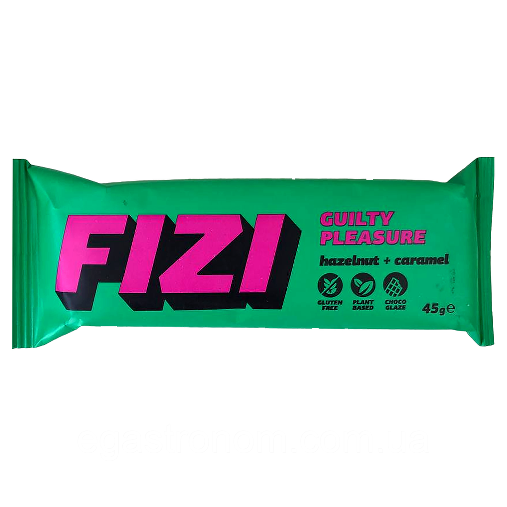 Батончик горіх карамель (без цукру) Фізі Fizi hazelnut caramel 45g 10шт/ящ (Код: 00-00017165), фото 1