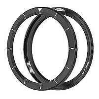 Безель металевий для смарт годинника Xiaomi Watch S3/S4 Black-white + захисне скло, фото 6