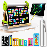 Дитячий настільний мольберт Люмік,набір для творчості навчання та малювання світлом, мольберт двосторонній магнітний