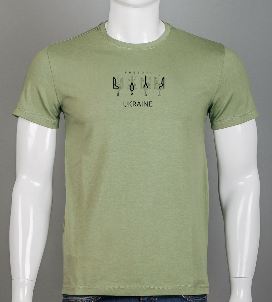 Футболка чоловіча Воля 2307м (Уп.4шт M-XXL), Світла оливка, фото 1