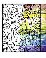 Картина-антистрес Riviera Blanca Вітраж. Нарциси 40x50 см (RB-0595)