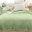 Плед двоспальний, 200х180см, Blanket, Зелений / Однотонне покривало на ліжко / Плюшевий плед покривало, фото 2