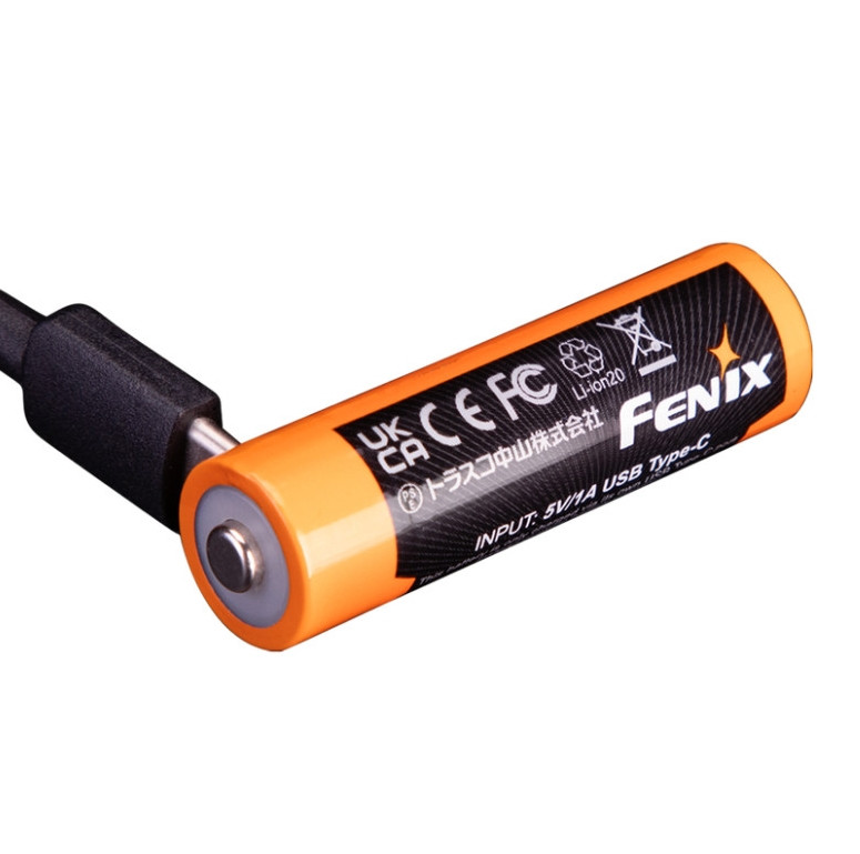 Акумулятор 14500 АА Fenix ARB-L14-2200U із зарядкою Type-C (Чорно-оранжевий)