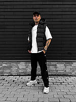 Чоловіча жилетка з капюшоном графіт