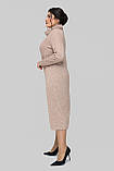 Тепла сукня Німфея знімний хомут напівприталена ангорова косичка великих розмірів 50-60 капучино, фото 2