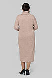 Тепла сукня Німфея знімний хомут напівприталена ангорова косичка великих розмірів 50-60 капучино, фото 4