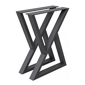 Комплект опор для журнального столу з металу 350×60 мм, H 450 мм 2 шт Чорний