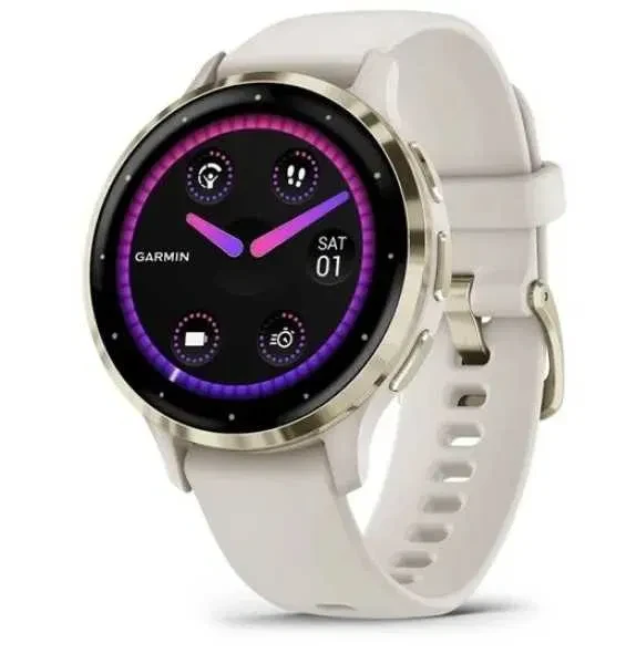 Розумний годинник Garmin Venu 3S Soft Gold S. Steel Bezel with Ivory Case and S. Band (010-02785-04/54), фото 1