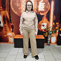 Штани Aksan жіночі двонитка спортивні палаццо кишені 44 бежеві