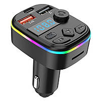 FM-трансмітер з автомобільним зарядним пристроєм від прикурювача Type-C 2 USB 3.1A Модулятор виклику без рук MicroSD Bluetooth 5.0