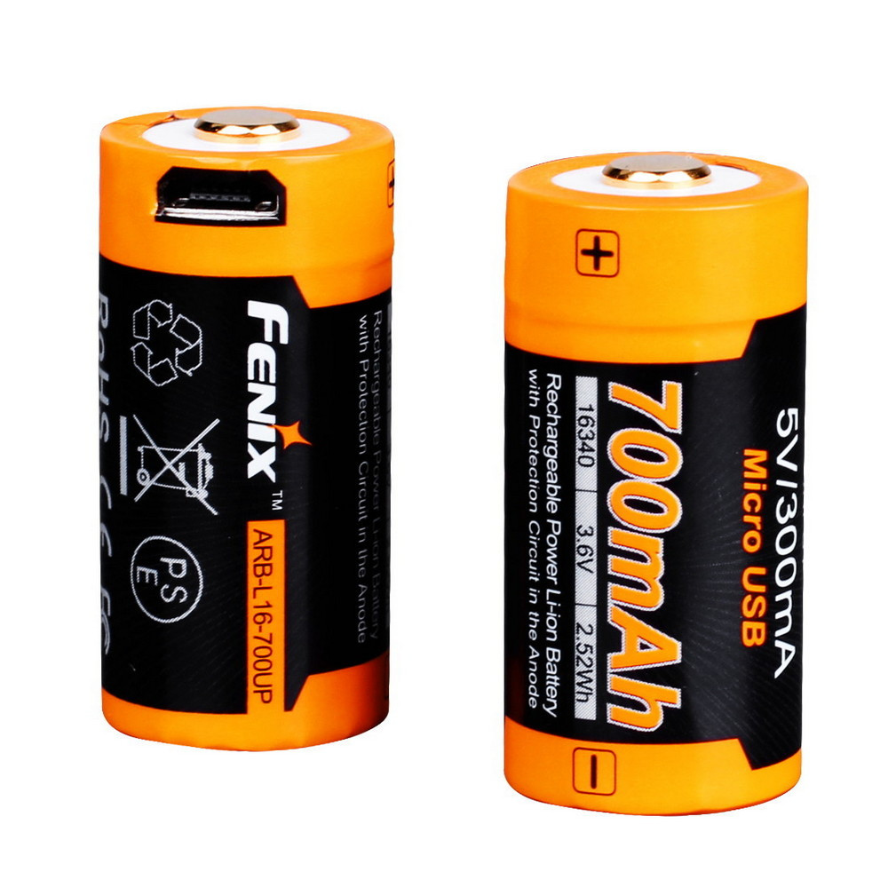 Акумулятор 16340 з micro-USB зарядкою Fenix 700 UP mAh Li-ion
