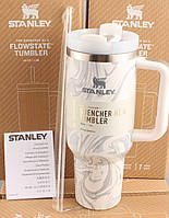 Термос термочашка Stanley Quencher H2.0 Tumbler з нержавіючої сталі 1,18 л Gray Marble KT6007810 solve