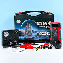 Пускозарядний пристрій/бустер для авто 99800mAh 2USB+Type-C з компресором Jump Starter QY31 Чорно-червоний 52857