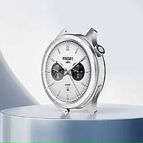 Безель металевий для смарт годинника Xiaomi Watch S3/S4 Silver-1 + захисне скло, фото 9