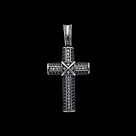 Срібний хрестик з фіанітами, 5 грамів
