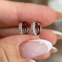 Сережки родій Xuping Ювелірна біжутерія Конго круглі Сріблястий 2 мм x 11 мм S15296