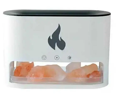 Ультразвуковий зволожувач повітря 9034 з ефектом вогню і з кристалами сольового каменю, білий, фото 4