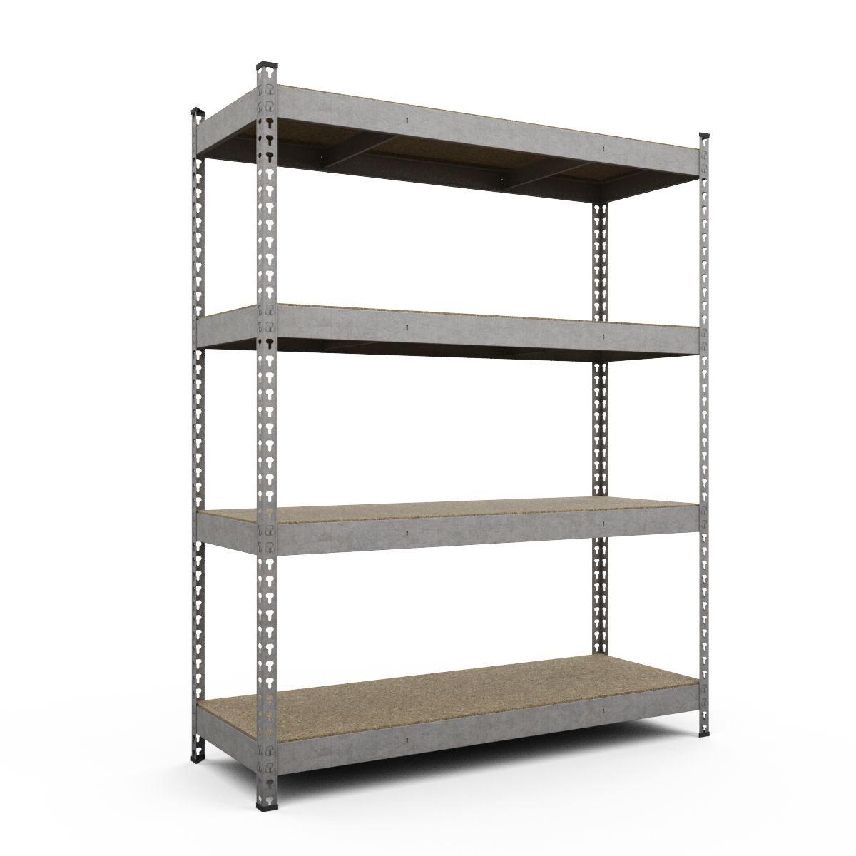 Стелаж Титан ОМ 1800х1200х500 Меткас, 300 кг/полиця, 4 полиці, МДФ, оцинкований, металевий