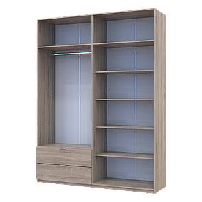 Розпашна шафа для одягу Doros Лукас Дуб сонома 180х50х240 (80737731), фото 2