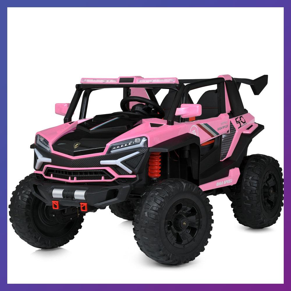 Дитячий електромобіль на акумуляторі Багі Lamborghini M 6024 з пультом р/у для дітей 3-8 років Рожевий, фото 1