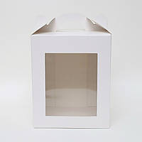 Тортова коробка біла мелована 170*170*210