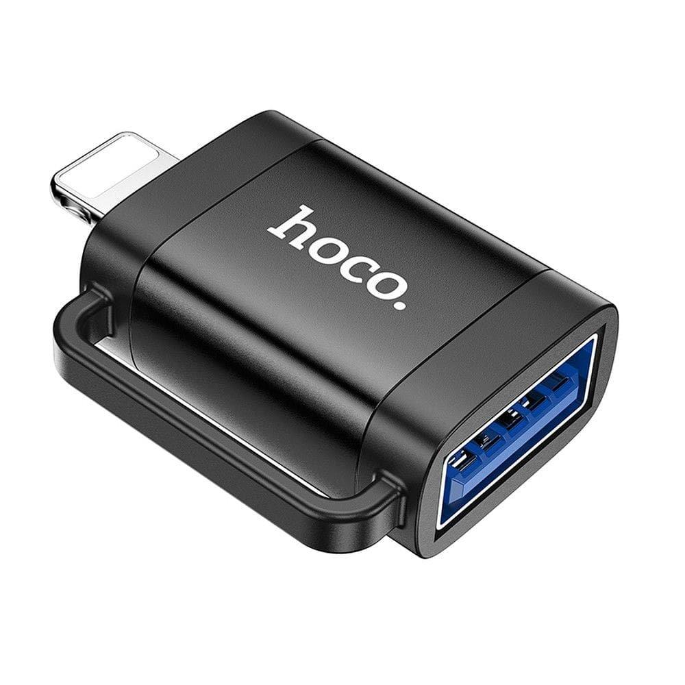 Перехідник адаптер HOCO UA31A OTG Lightning — USB Black, фото 1