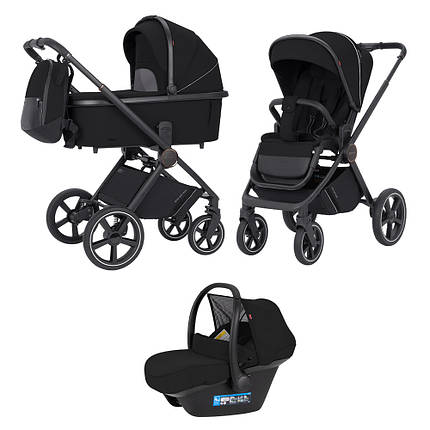 Універсальна коляска 3в1 CARRELLO Ultimo CRL-6519 Sable Black Чорна, фото 2
