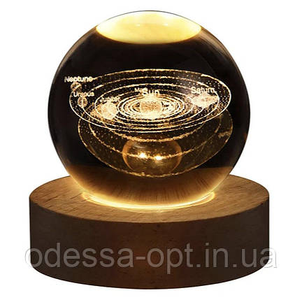 Кришталева Куля із сонячною системою 6/8 см, фото 1