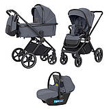 Універсальна коляска 3в1 CARRELLO Ultimo CRL-6519 Cool Grey Темно-сіра, фото 3