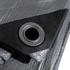 Тент тарпауліновий сірий 160 г/м2 5 х 8 м "PLANDEKA", універсальний з люверсами, фото 7