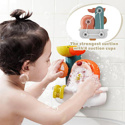 Розвивальна настінна гра для ванни каскадна вода кнопка Мильні бульбашки тигреня інтерактивна гра для купання