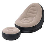 Надувне крісло з пуфом для відпочинку AIR SOFA велюрове, фото 9