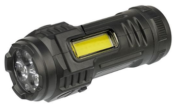 LED ліхтарик акумуляторний KJ-6831 потрійний 400 mAh, з додатковим боковим підсвічуванням black