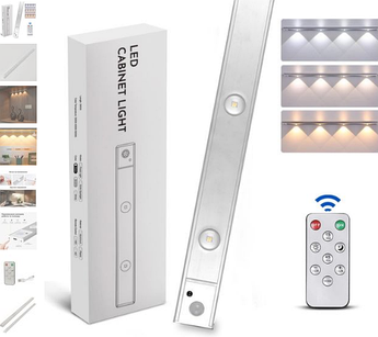 LED світильник cat`s eye 100-3S з акумулятором, пультом, датчиком руху та освітленості 100 см 3W алюмінієвий сріблястий