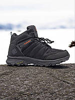 Чоловічі зимові черевики Columbia Boot Fur Black﻿, утеплені натуральним хутром, водонепроникні