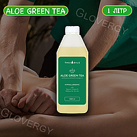 Масажна олія Thai Oils Aloe green tea 1000 мл. З ароматом алое і зеленого чаю