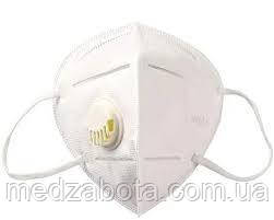 Респиратор маска KN95 з клапаном, фото 1