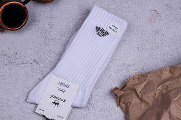 Високі чоловічі шкарпетки, бавовняні, якісні шкарпетки, білі