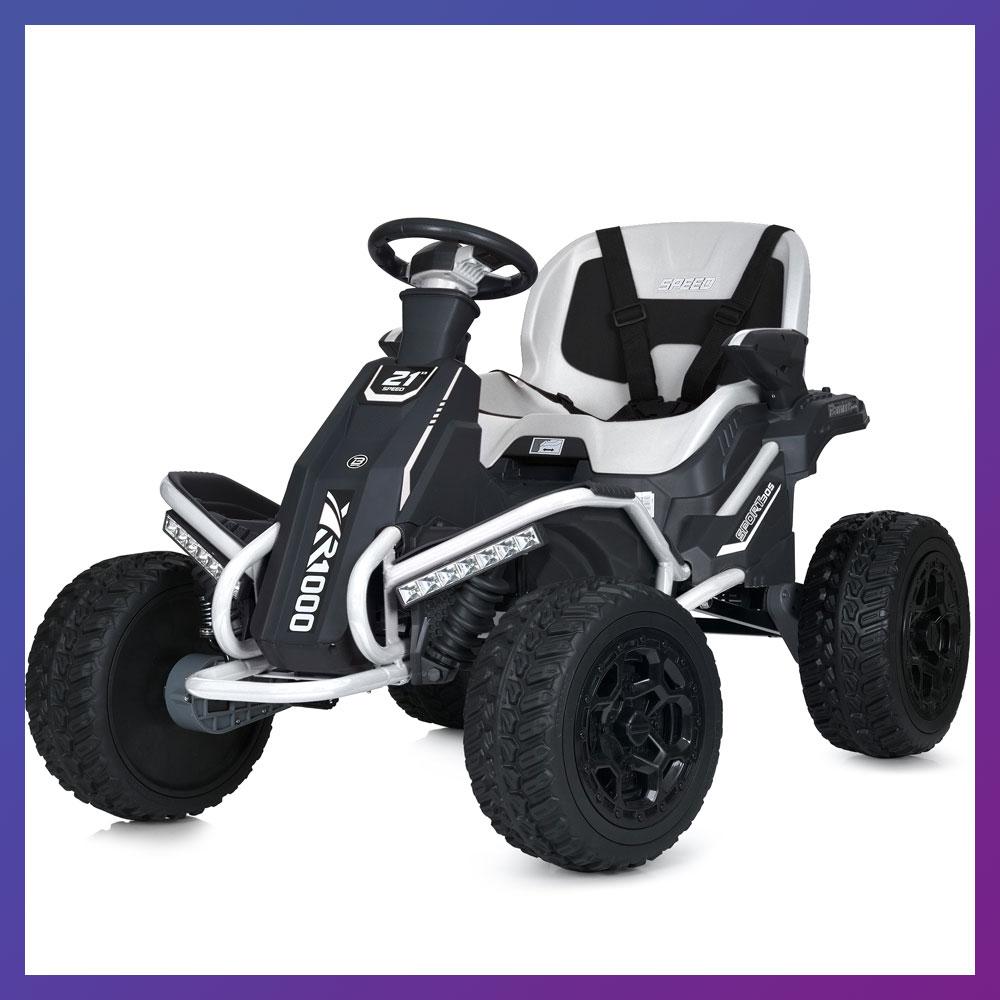 Дитячий електрокарт на акумуляторі від 3 років одномісний на радіокеруванні Bambi M 6029 Білий, фото 1