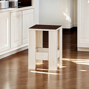 Табуретка Tobi Sho Т-1 для кухні, їдальні, тераси 320х320х450 Венге темний/Дуб молочний в комплекті 2 шт.