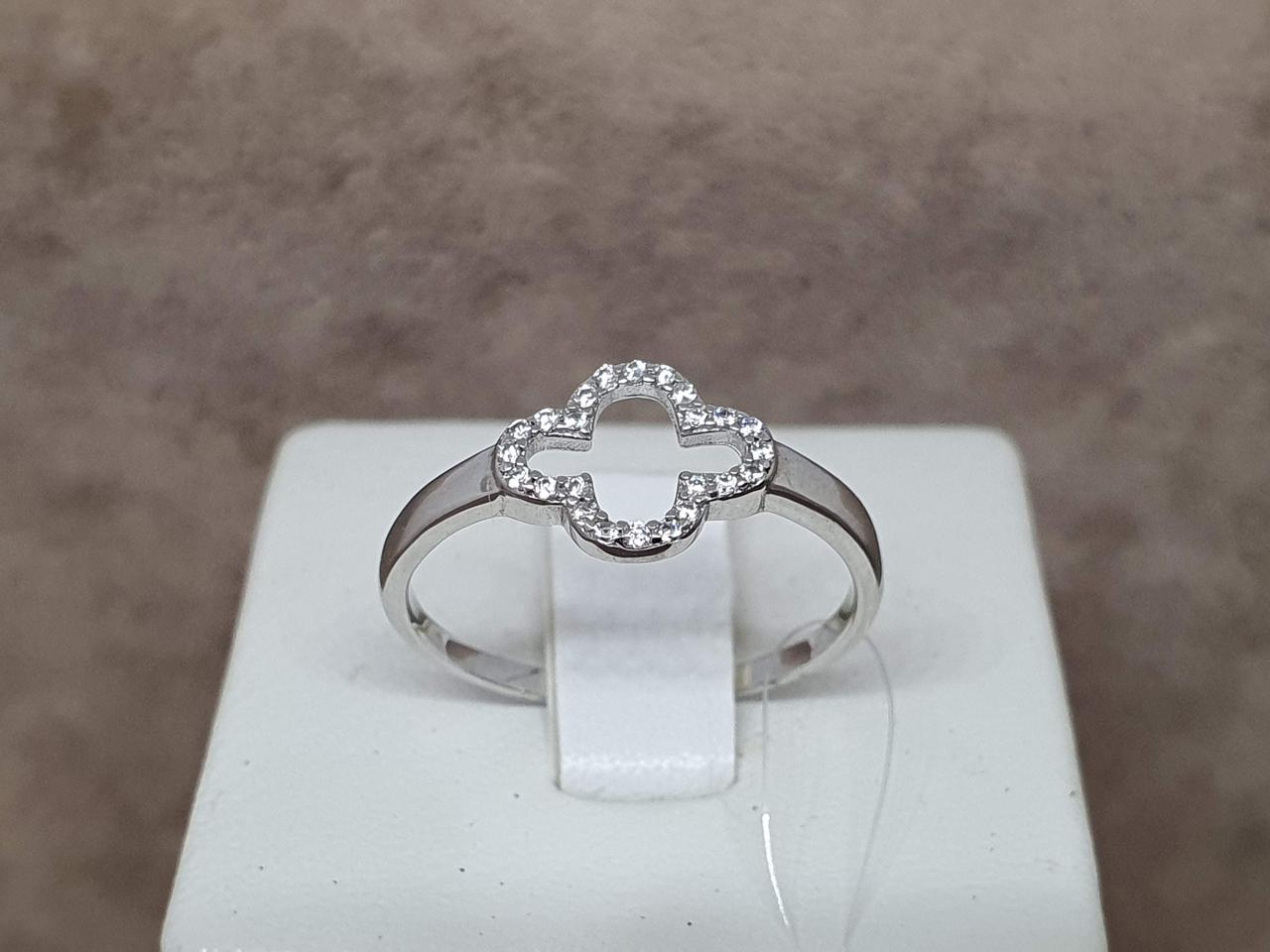 Срібне кільце з фіанітами. К4005/18