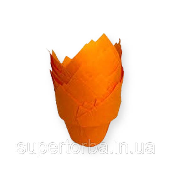 Тартолетка для кексів"Тюльпан Помаранчевий" (50*75/100) (100шт)/ТЛ-175/ (1 уп.), фото 1