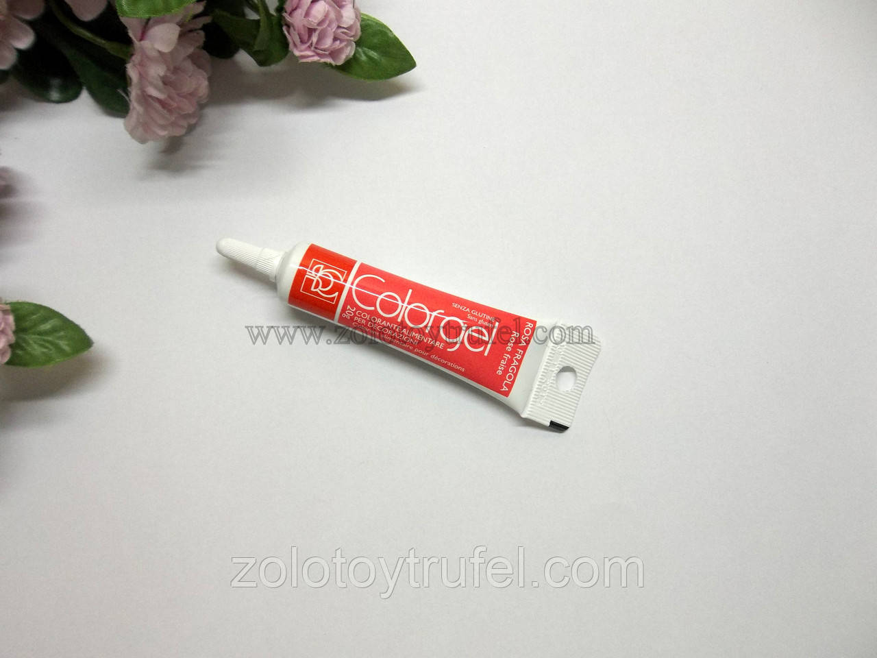 Барвник гелевий "Полуничний (Rosa Fragola) 20 г." ТМ "Modecor", фото 1