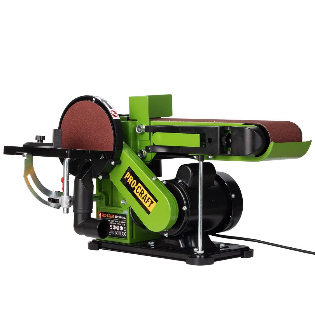 Дисково-стрічковий шліфувальний верстат (гріндер) Procraft BDS380, 300 Вт (S1), 380 Вт (S6 20%), 1450 об/хв, 282 м/хв