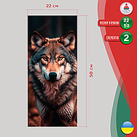 Наклейка вінілова кольорова самоклеюча декоративна самоклеюча на стійку автомобіля «Вовк» з Оракалу