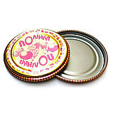 Кришки для консервації антикорозійні золотисті "Полінка" на стандартну банку СКО 1-82, 500 шт. (10х50)  Україна, фото 3