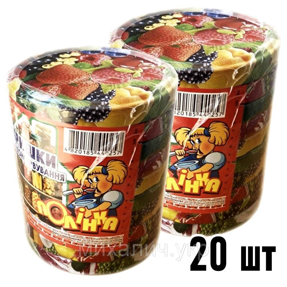 Кришка гвинтова для консервації Полінка Twist-off 100 мм з малюнком, 20 шт. (2х10). Україна